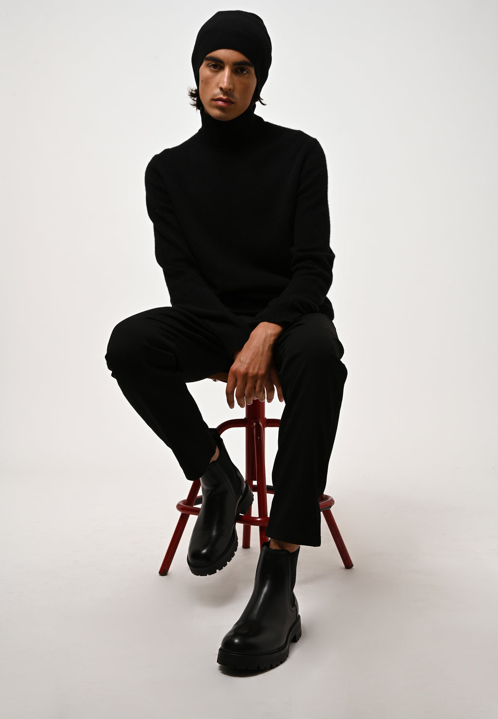 4-Ply Roll Neck Jumper - Martin - Black