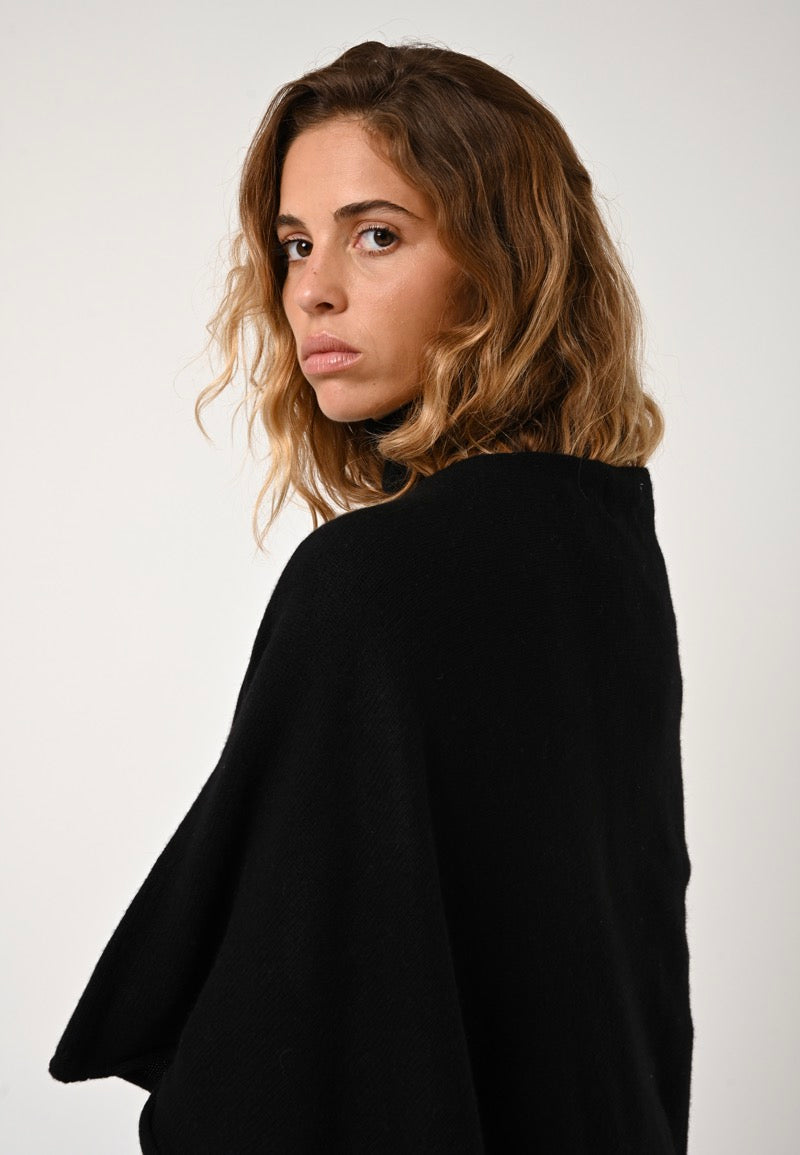 Poncho 4 Fils Meryl - Negro - 100% Cachemira 4 Hilos
