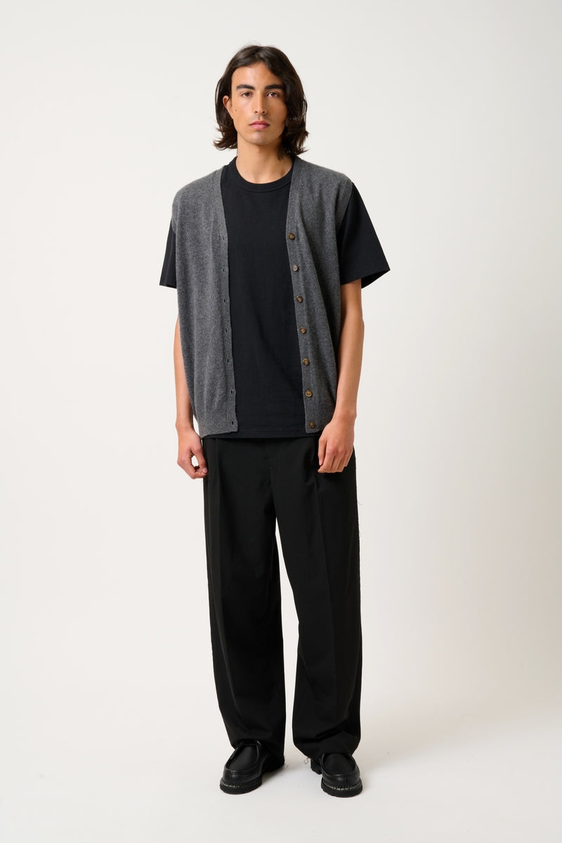 Cardigan Col V Sans Manches - Hugo - Anthracite Chiné