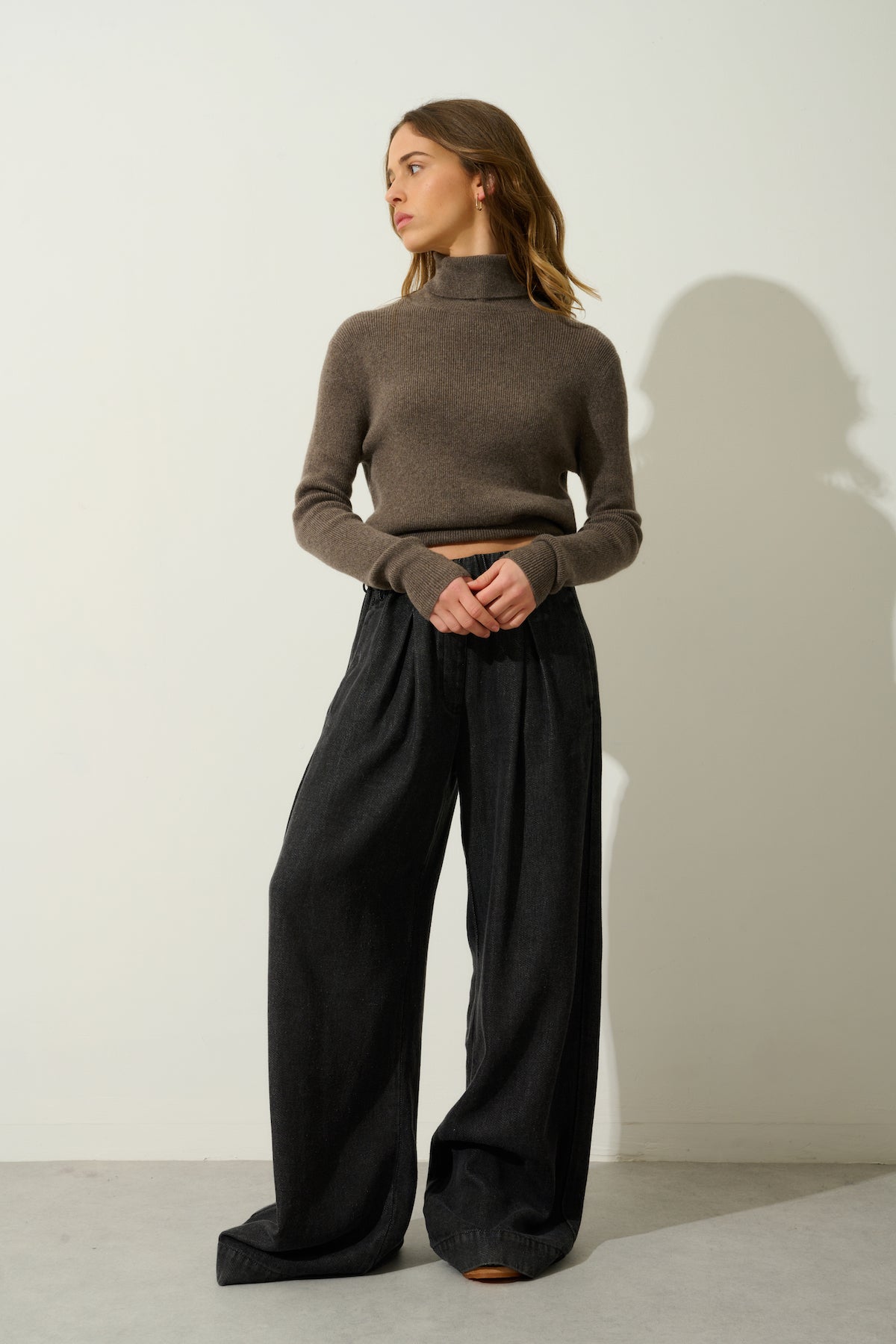 Pull Col Roulé - Suzie - Taupe Chiné