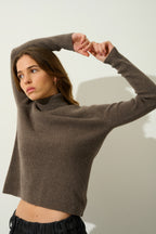 Pull Col Roulé - Suzie - Taupe Chiné