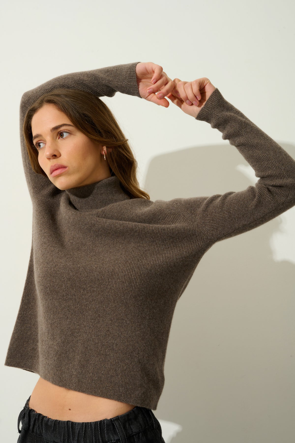 Pull Col Roulé - Suzie - Taupe Chiné