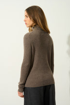 Pull Col Roulé - Suzie - Taupe Chiné