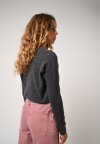 Pull Col Rond Daria - Anthracite Chiné - 100% Cachemire 2 Fils