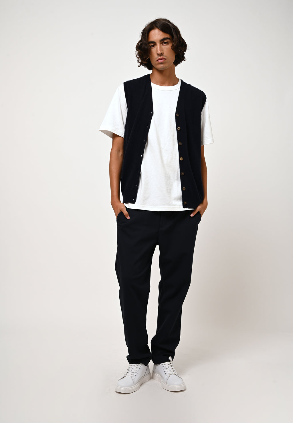Cardigan Col V Sans Manches - Hugo - Navy