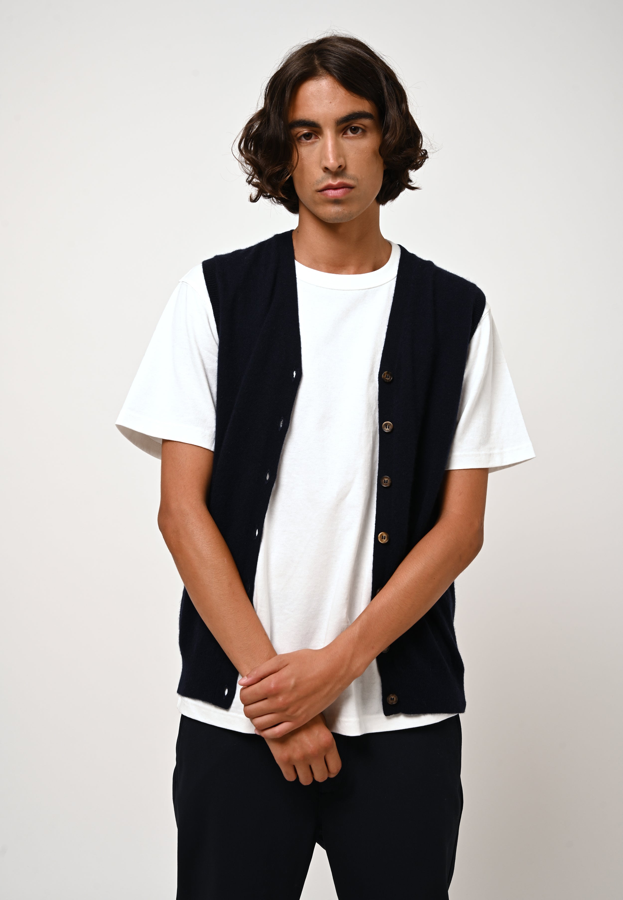 Cardigan Col V Sans Manches - Hugo - Navy