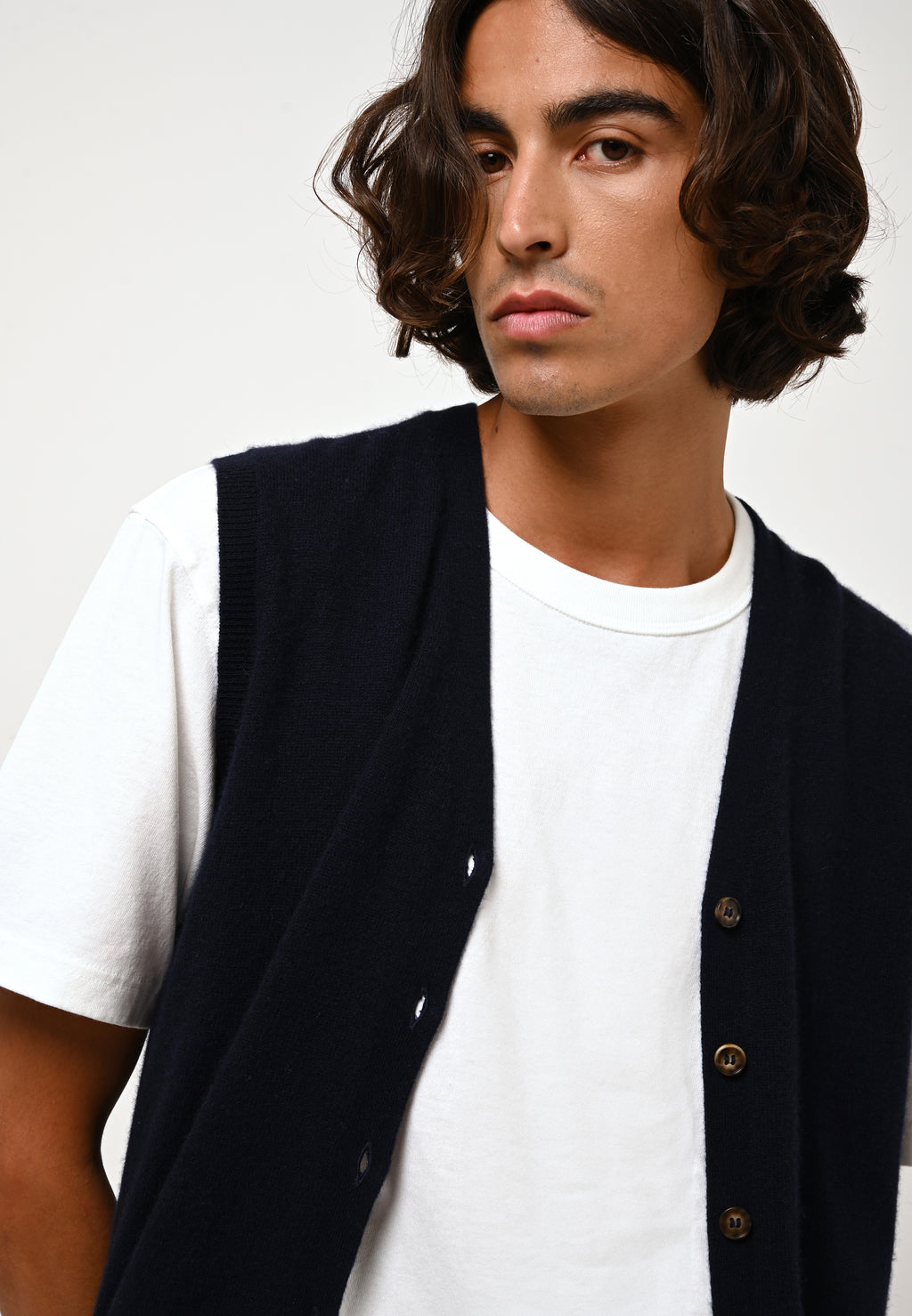 Cardigan Col V Sans Manches - Hugo - Navy