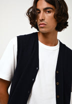 Cardigan Col V Sans Manches - Hugo - Navy