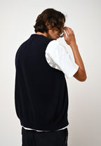 Cardigan Col V Sans Manches - Hugo - Navy