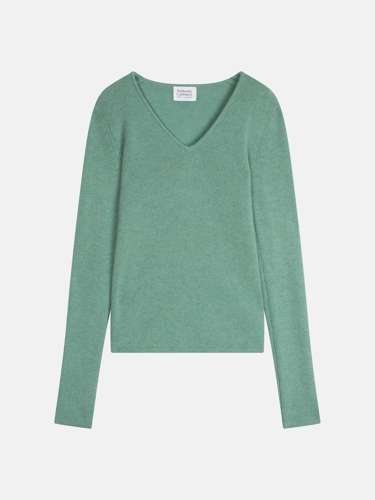 4-Ply V-Neck Jumper - Chelsea - Heather Green