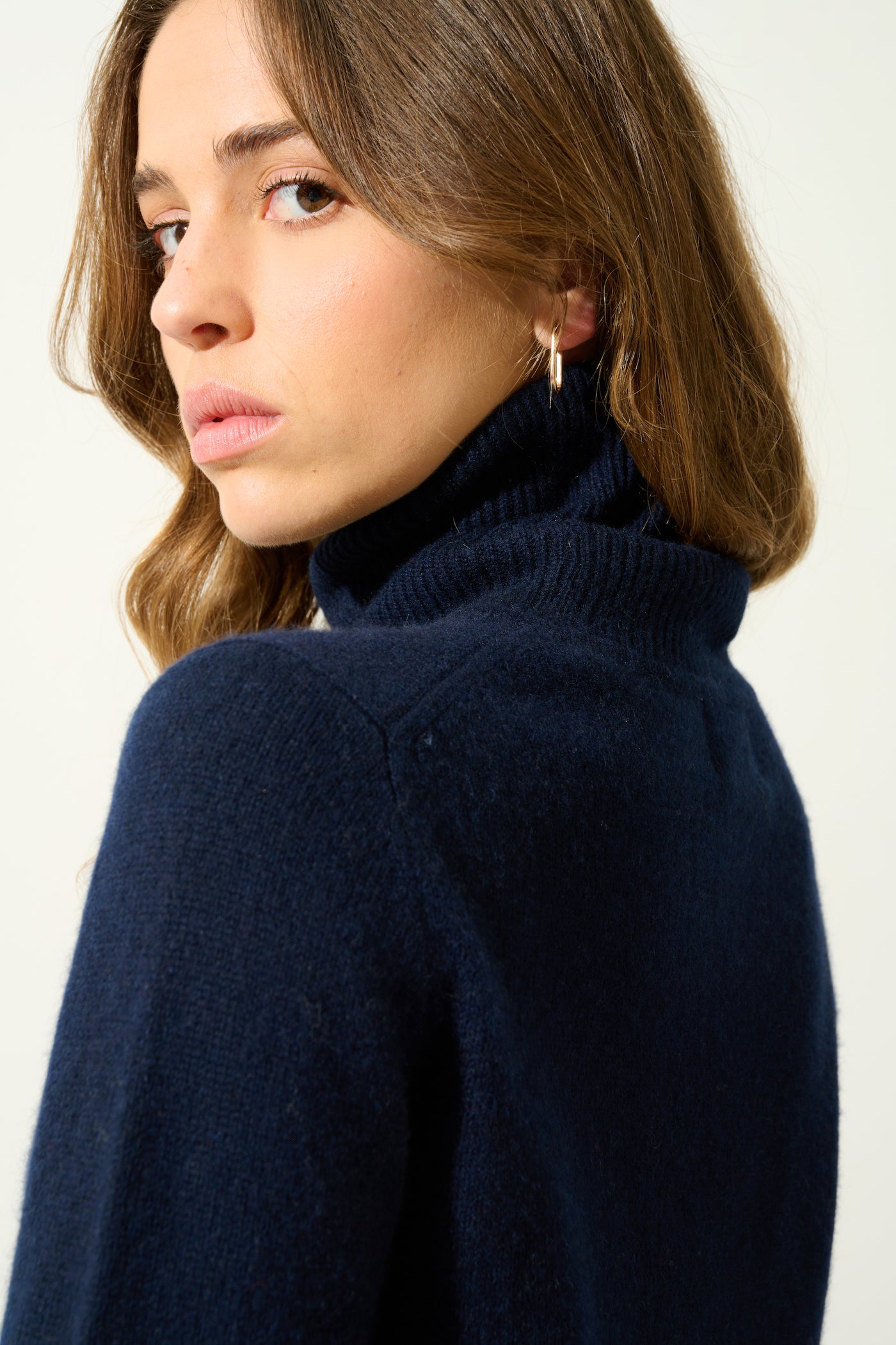 Pull Col Roulé 4 Fils - Linda - Navy