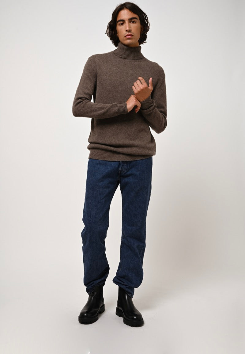 4-Ply Turtleneck Sweater - Martin - Mottled Taupe