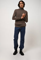 4-Ply Turtleneck Sweater - Martin - Mottled Taupe