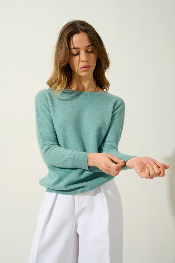 Fledermausärmel-Pullover - Goléon - Grün Meliert
