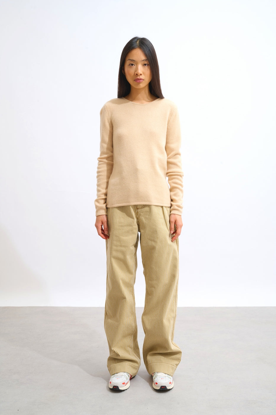 Crew-Neck Jumper 4-Ply - Ivy - Beige