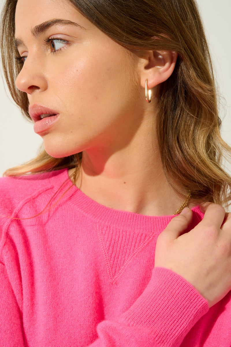 Etret Round-Neck Jumper - Fluorescent Pink