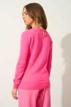 Etret Round-Neck Jumper - Fluorescent Pink