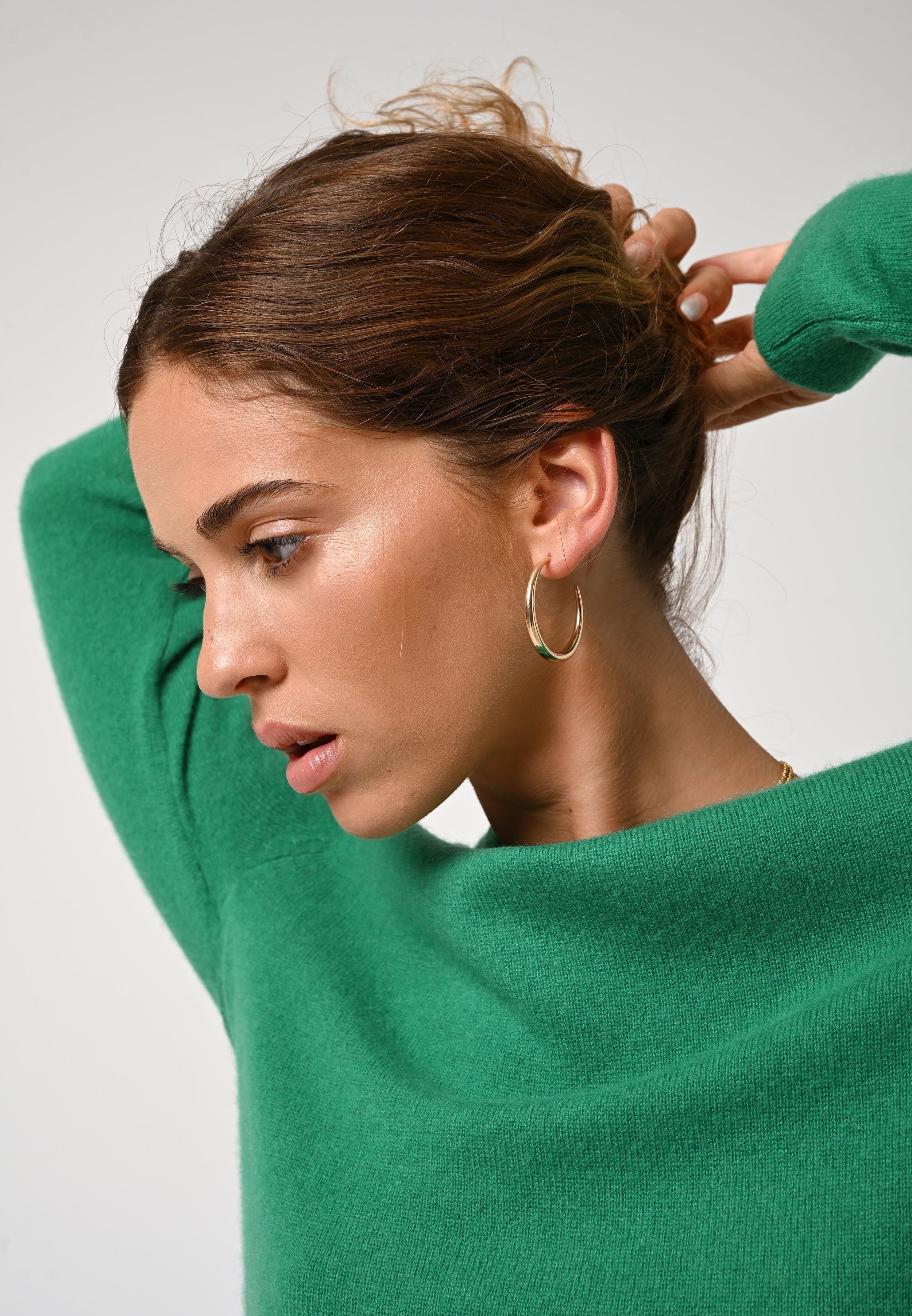 Pull Col Rond Ecrin - Menthe - 100% Cachemire 2 Fils