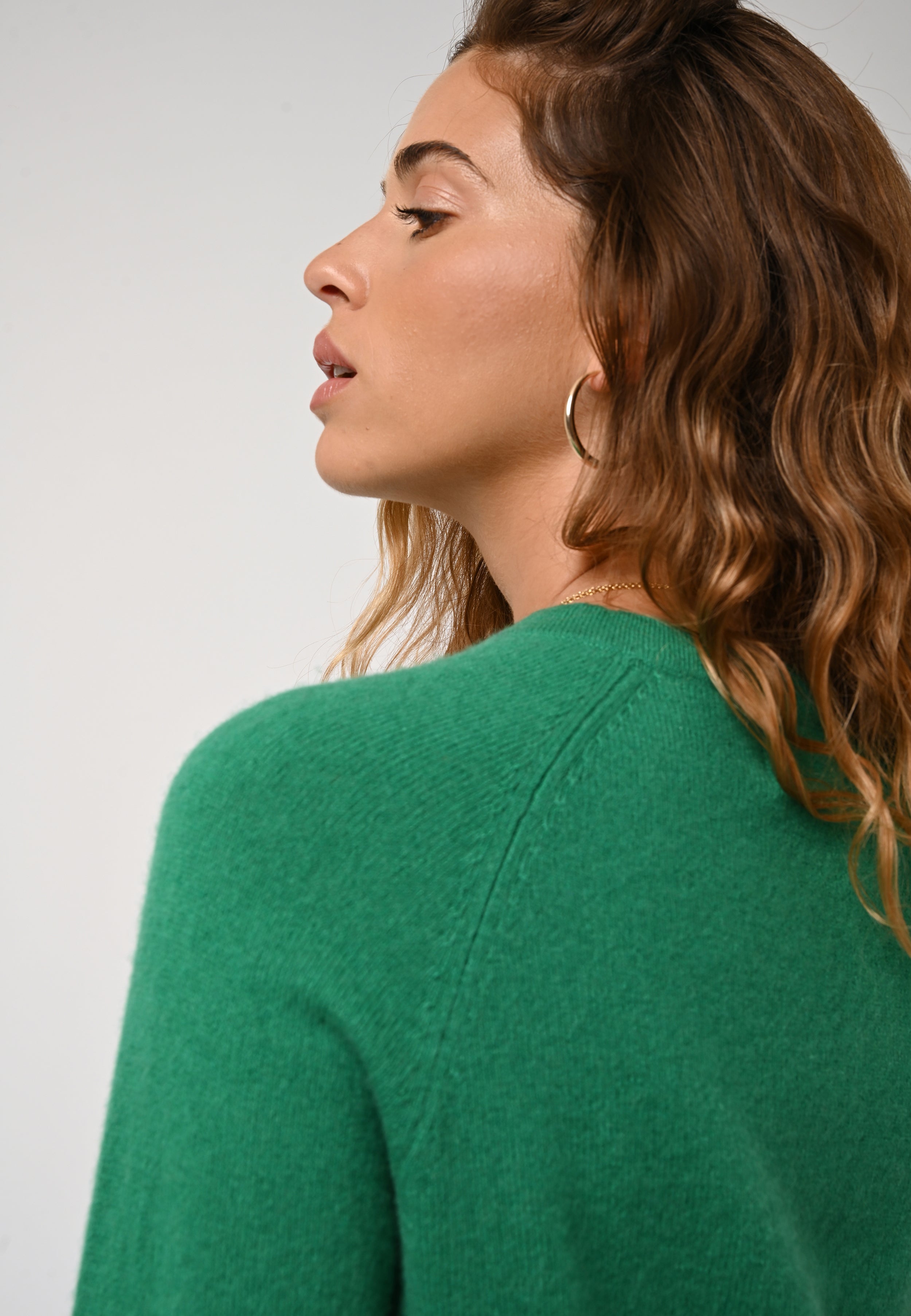Pull Col Rond Ecrin - Menthe - 100% Cachemire 2 Fils