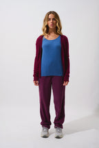 Hooded Zip Cardigan - Colombis - Bordeaux