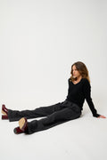 Jersey de cuello en V - Grasmoor - Negro