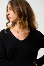 Jersey de cuello en V - Grasmoor - Negro