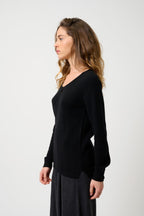 Boat-Neck Drop-Front Jumper - Glyder - Black