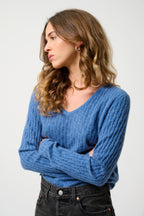 V-Neck Jumper - Grasmoor - Blue