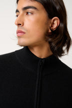 4-Ply Half-Zip Cardigan - Lyna - Black