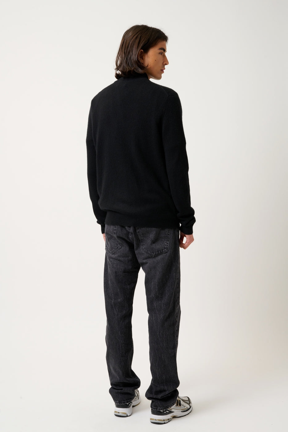 4-Ply Half-Zip Cardigan - Lyna - Black