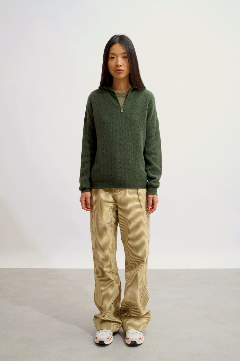 Half-Zip Jumper - Marie - Khaki