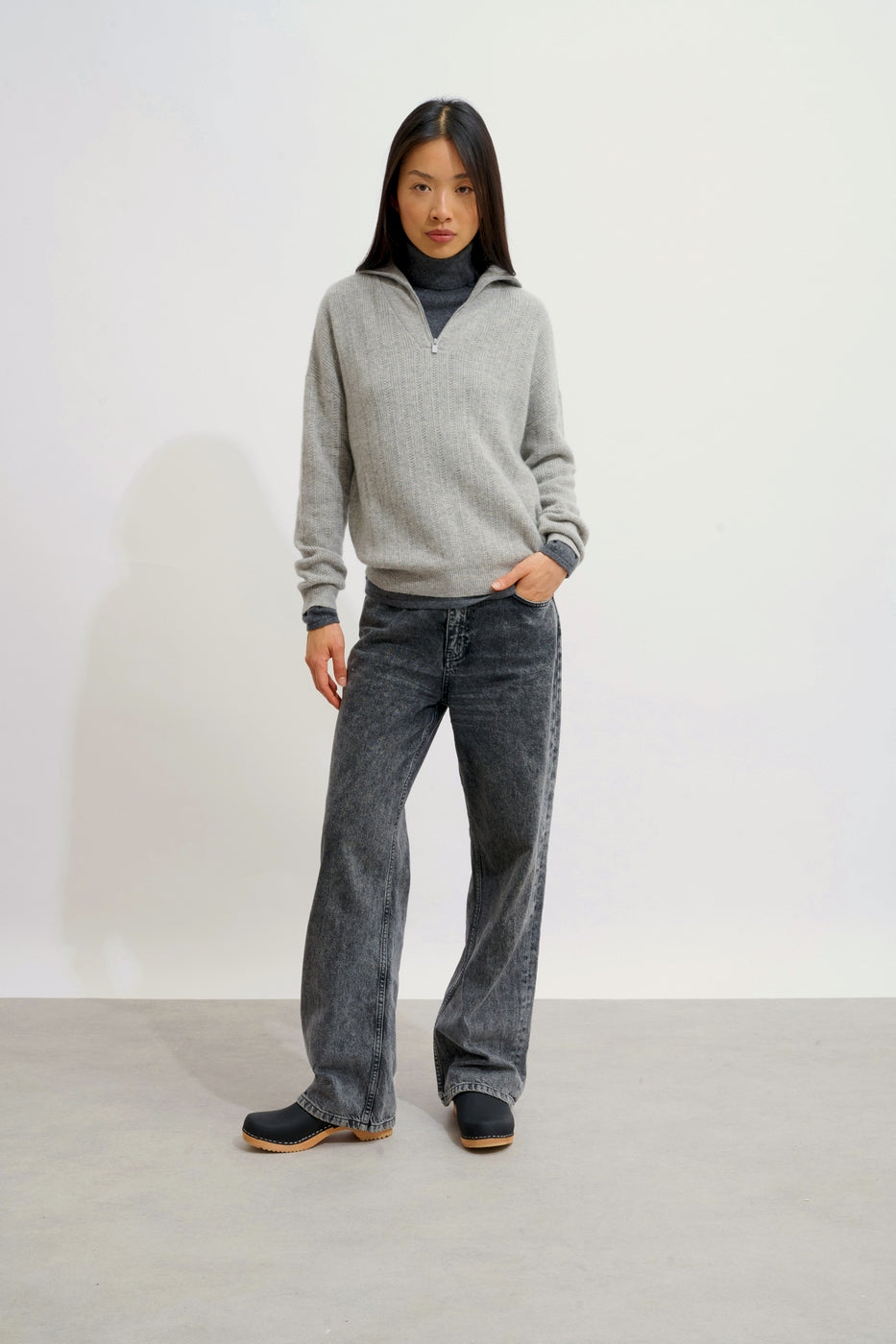 Half-Zip Jumper - Marie - Nuage Chiné