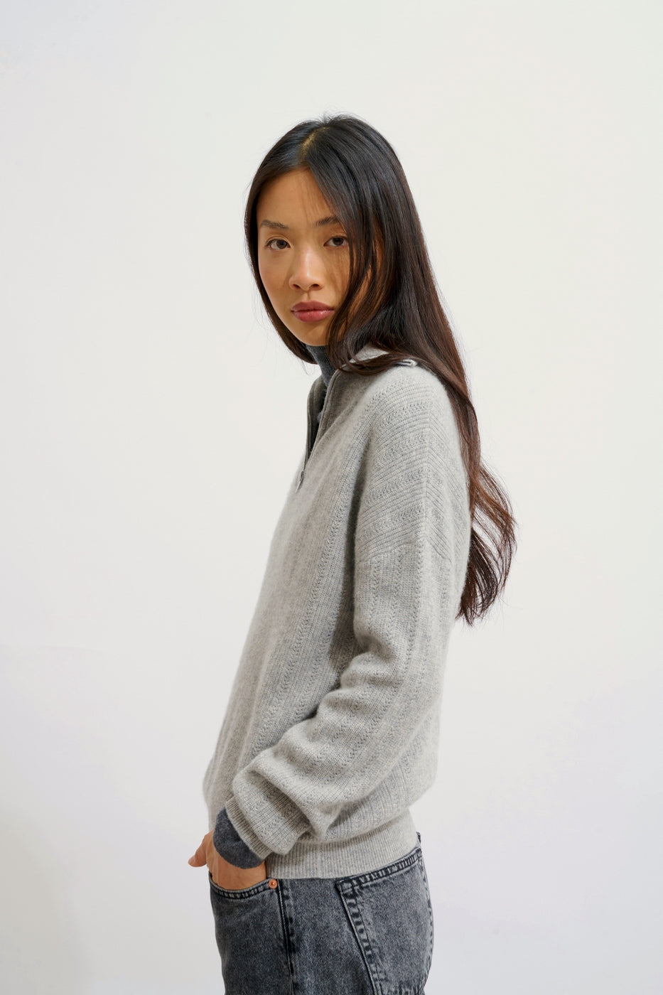 Half-Zip Jumper - Marie - Nuage Chiné