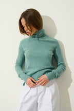Roll-Neck Jumper - Cassy - Marl Green