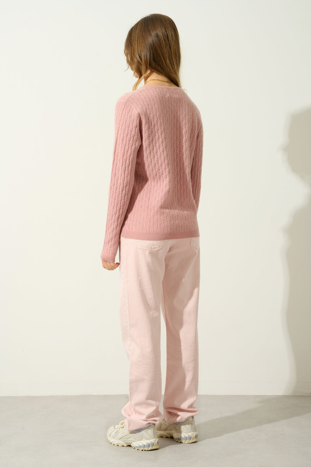 Sweter w serek - Grasmoor - Różowy