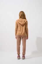 Zip-Up Hooded Cardigan - Colombis - Sahara