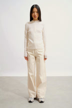 Zipped High-Neck Cardigan - Alberte - Snow
