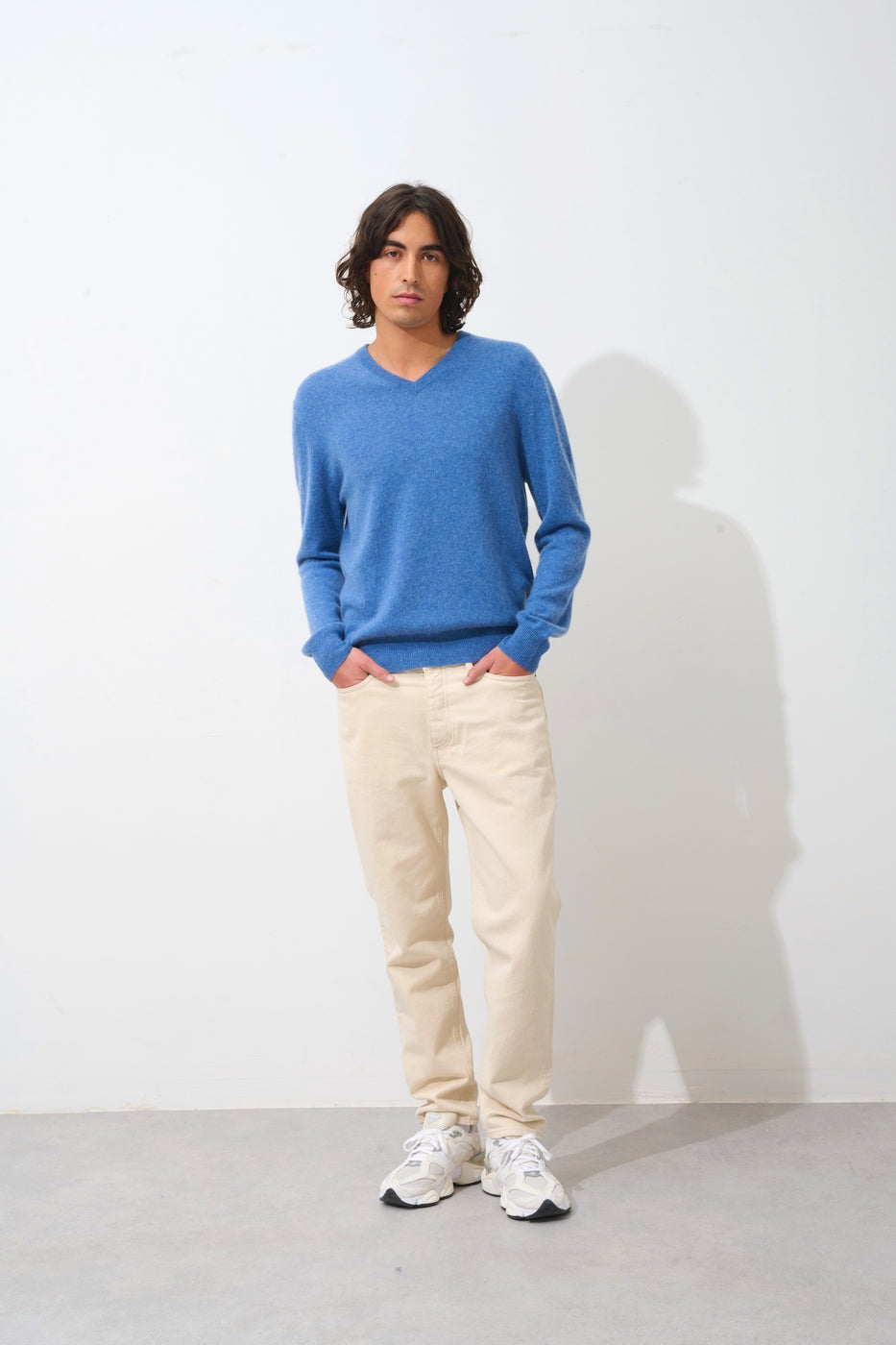 Pull Col V  - Agel - Bleu
