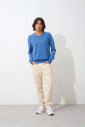 Pull Col V  - Agel - Bleu