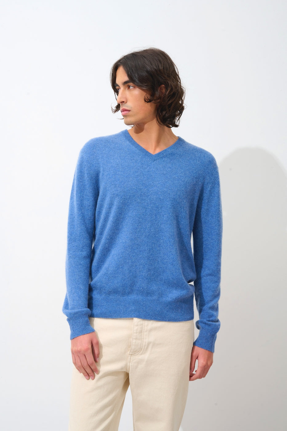Pull Col V  - Agel - Bleu