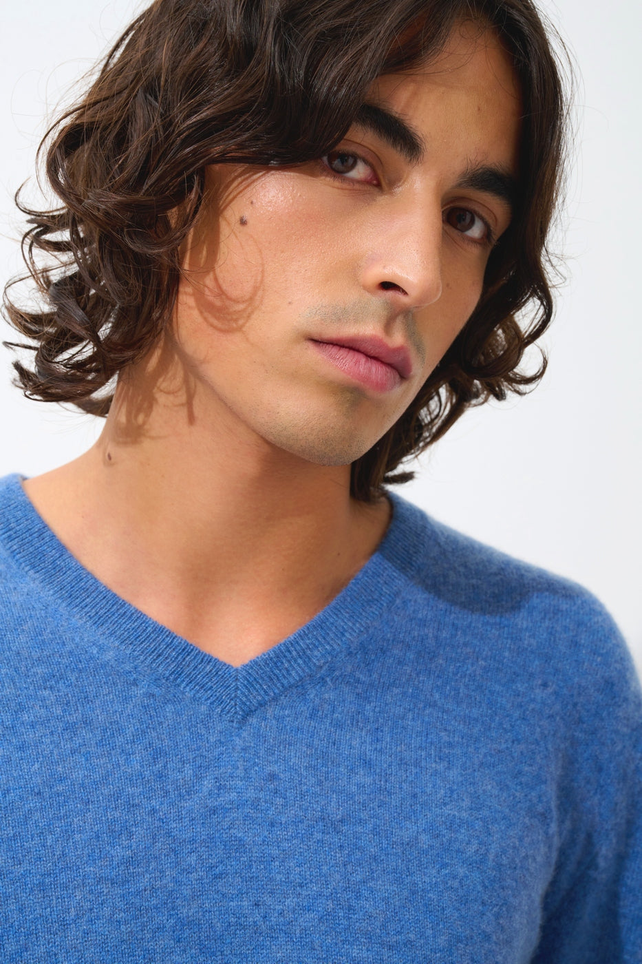 Pull Col V  - Agel - Bleu