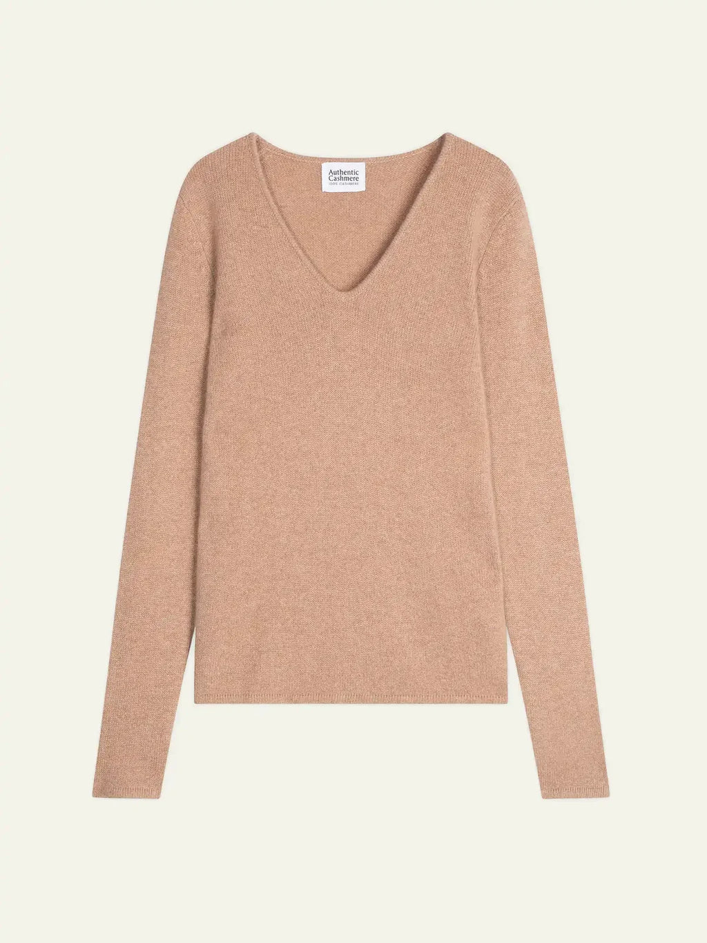 Maglione con scollo a V a 4 fili - Chelsea - Camel Mélange