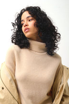 4-Ply Roll-Neck Jumper - Linda - Sand