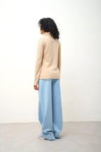 4-Ply Roll-Neck Jumper - Linda - Sand