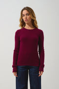Sweter z okrągłym dekoltem 4-wątkowy Ivy – Bordowy – 100% kaszmir 4-wątkowy