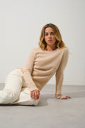 Pull Col Rond 4 Fils - Ivy - Beige