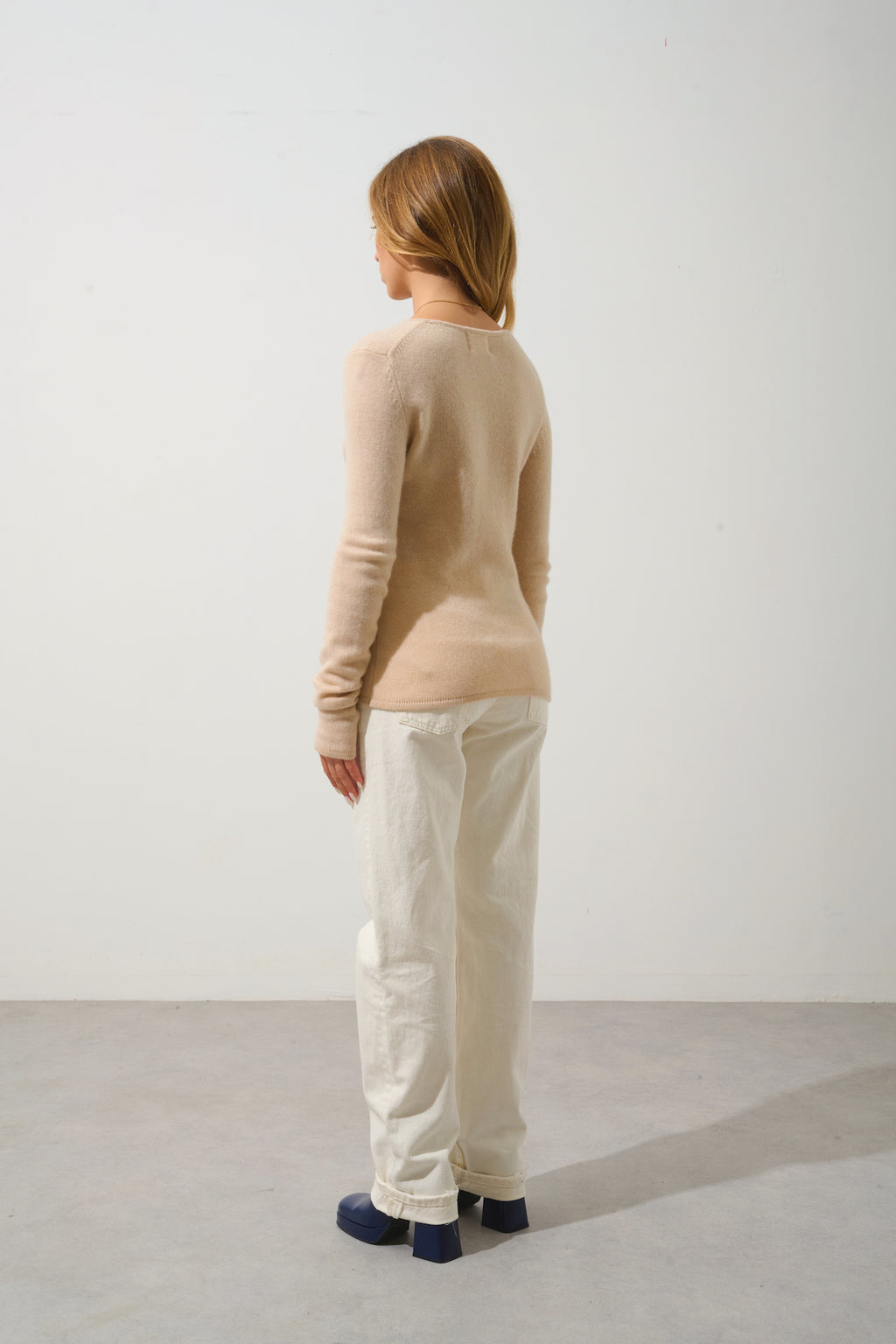 Pull Col Rond 4 Fils - Ivy - Beige