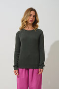 Pull Col Rond - Etret - Kaki Chiné