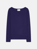Jersey de cuello barco - 100% cachemira de 2 hilos - Morado