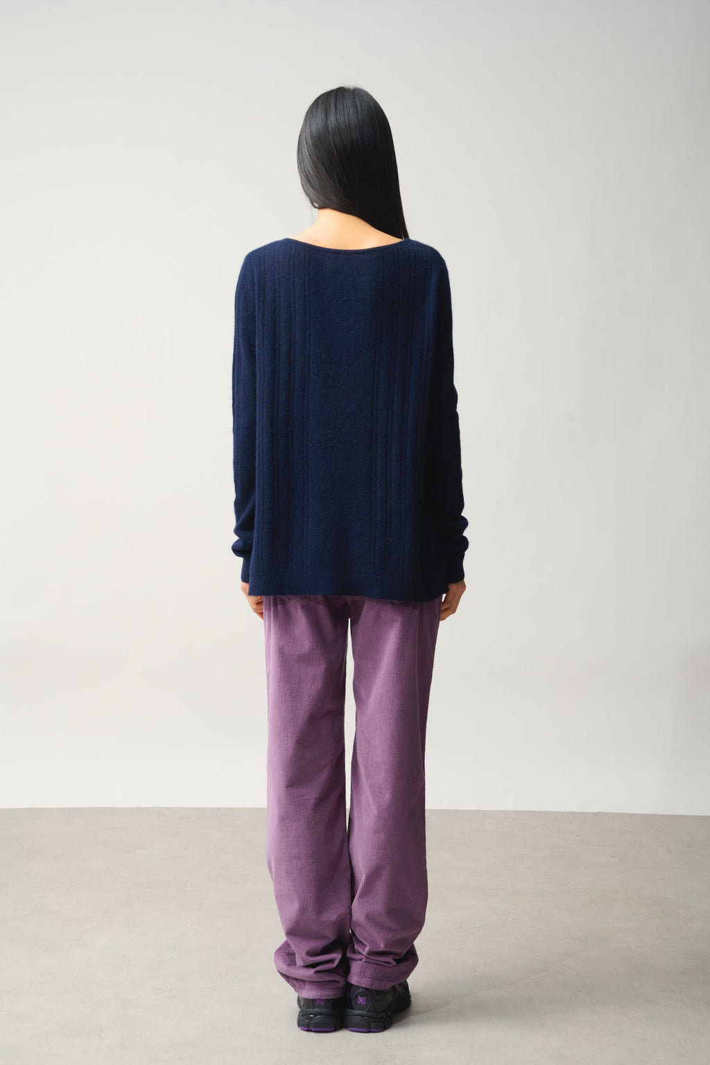 Boat Neck Jumper - Diana - Navy